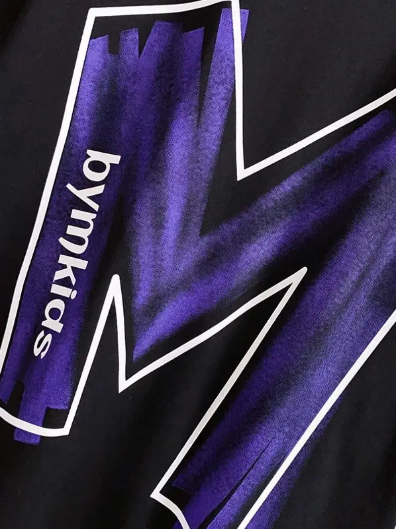 Summer Boys Cotton Contrast Alphabet t-Shirt Tops+Drawstring Shorts Set School Kids Tracksuit Child 2PCS Jogger Outfit