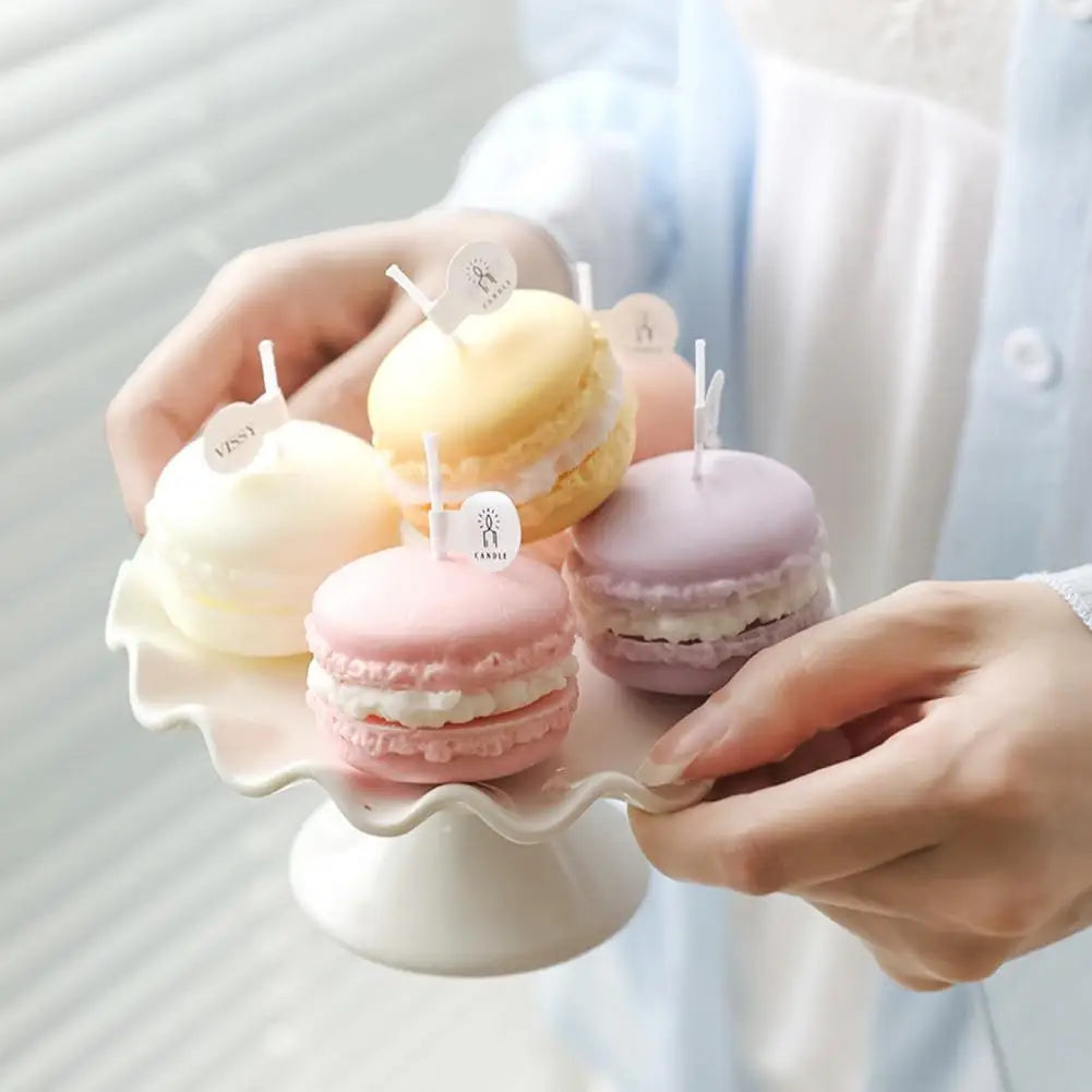 Practical  Pretty Long Lasting Aromatherapy Scented Candle Bright Color Wax Candle Innovative Macarone Candle for Party