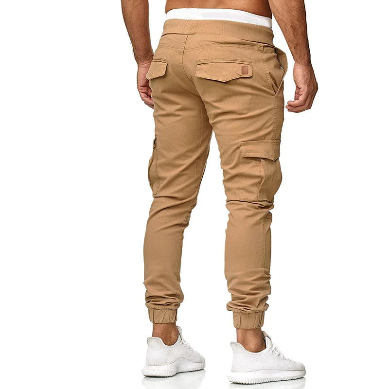New Men's Lace Up Waistband Leggings Casual Pants Solid Color Small Feet Pants Men Summer Elastic Pants