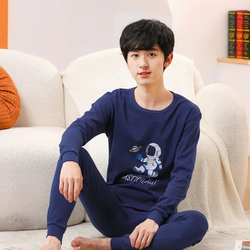 Teen Boys Clothing Teenage Pyjamas Cute Cartoon Kids Nightwear Set Baby Homewear