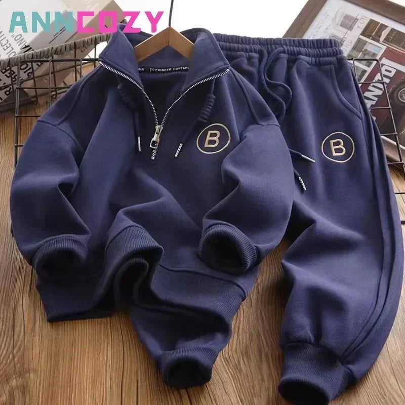 Spring Autumn Boys Girls Clothing Set Long Sleeve Sweatshirt Coat+Trousers Sport Suit 2Pcs  baby boy clothes wear resistant