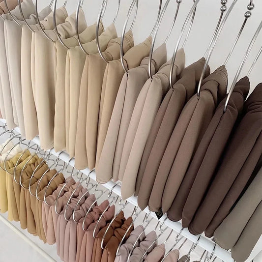 Chiffon Hijab Scarf 72*175cm Solid Color Muslim Fashion Shawl Headscarves For Women Islam Head Wraps Ladies Scarves Veil Ramadan