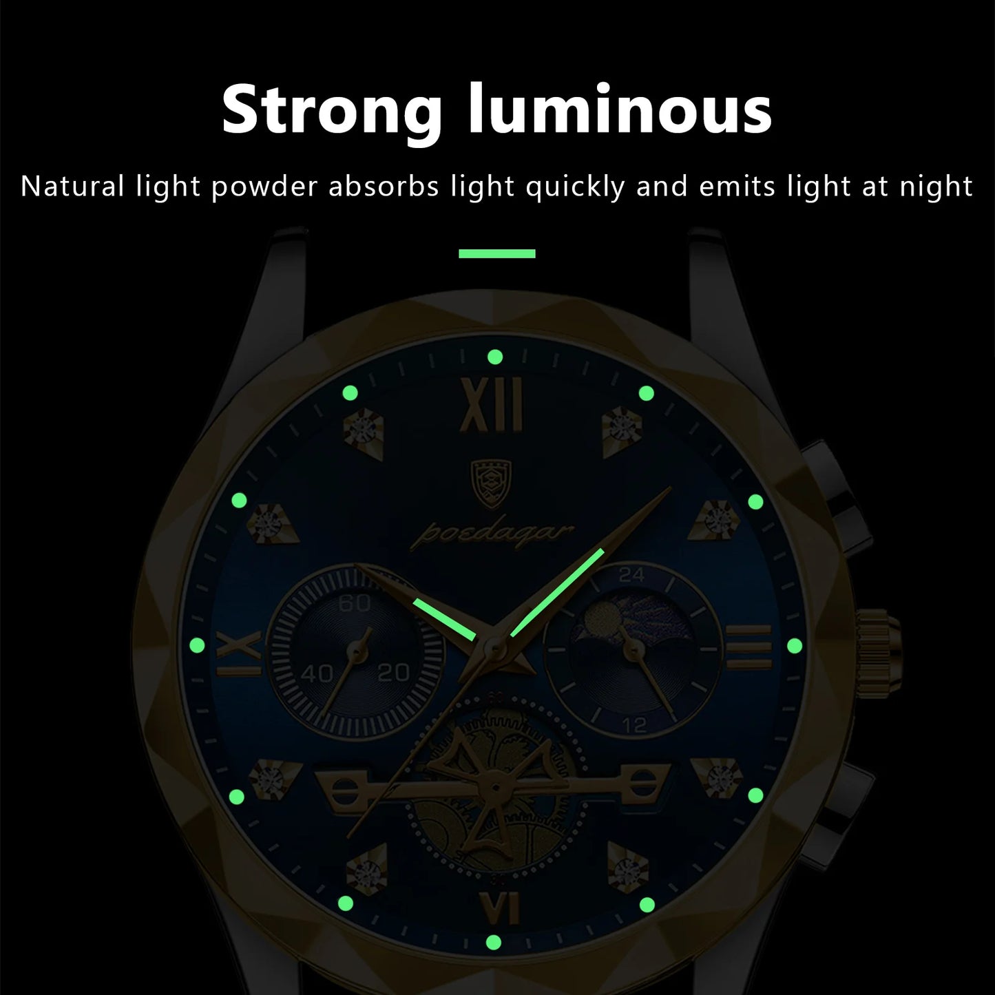 Luxury Man Wristwatch Waterproof Luminous Chronograph Watch for Men Stainless Steel Men's Quartz Watches  hombre