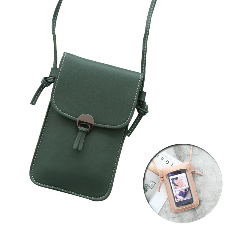 Women Wallet Bag Touch Screen Cell Phone Purse Bag Smartphone Wallet Tassel Leather Shoulder Strap Handbag Waterproof