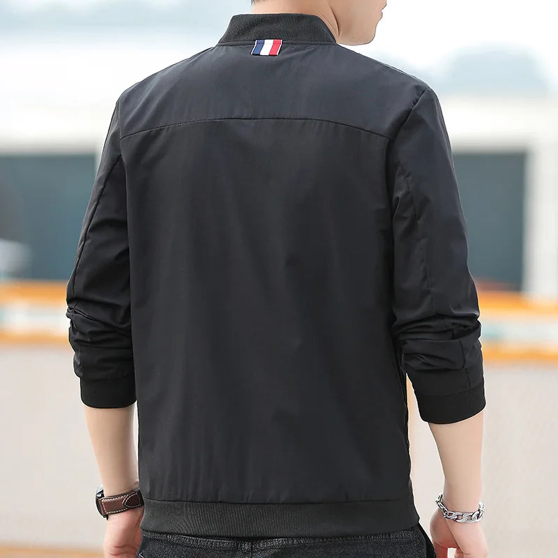 Men's Autumn Baseball Uniform Youth Stand Collar Fashion Casual Thin Jacket