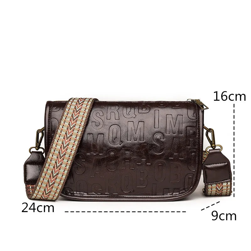High Quality  Leather Shoulder Crossbody Bag For Women  Vintage Oil Wax Leather Ladies Handbag Small Female Bag