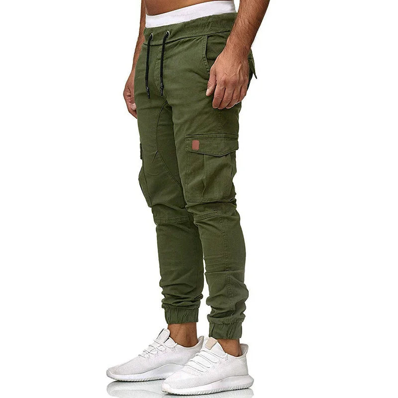 New Men's Lace Up Waistband Leggings Casual Pants Solid Color Small Feet Pants Men Summer Elastic Pants