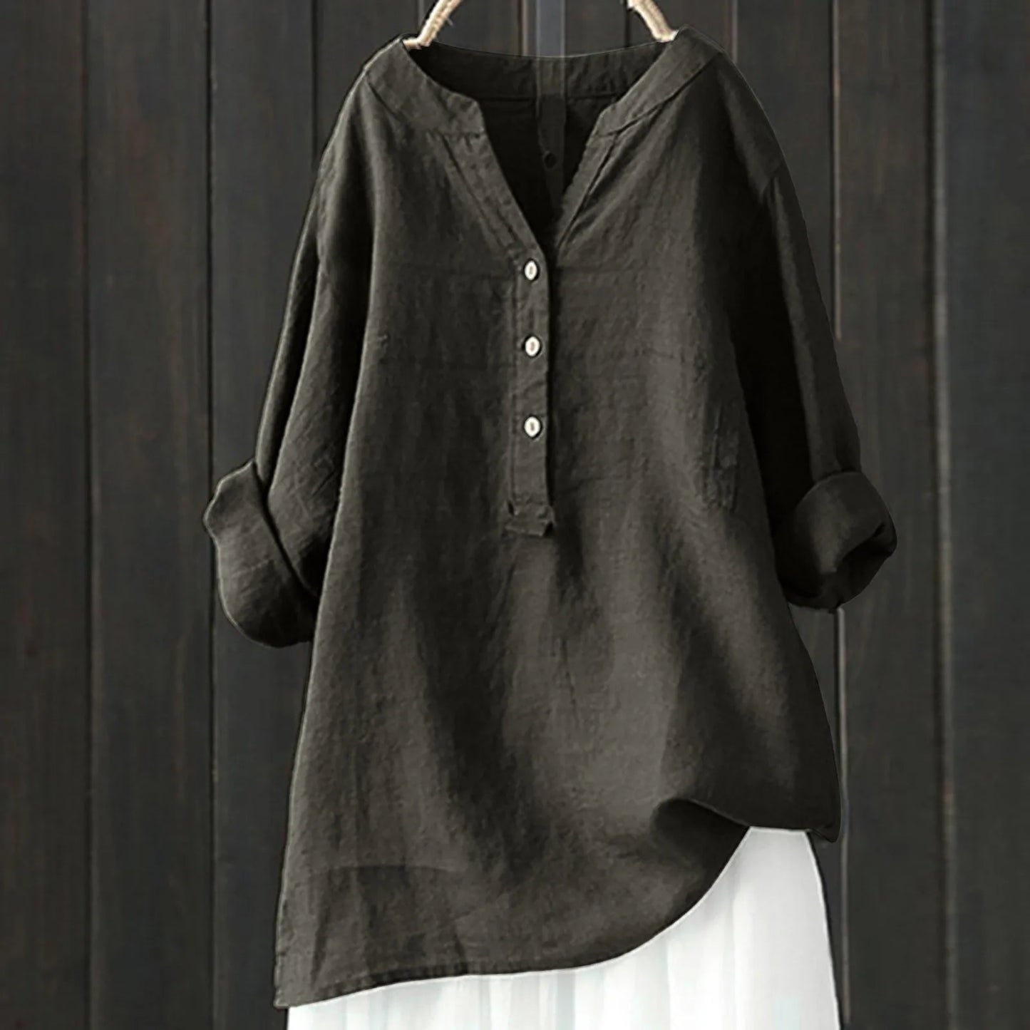 Plus Size 5XL Casual Loose Cotton Linen Blouse Shirt Women Long Sleeved Oversize Blouse Vintage Loose Blouses Spring Summer