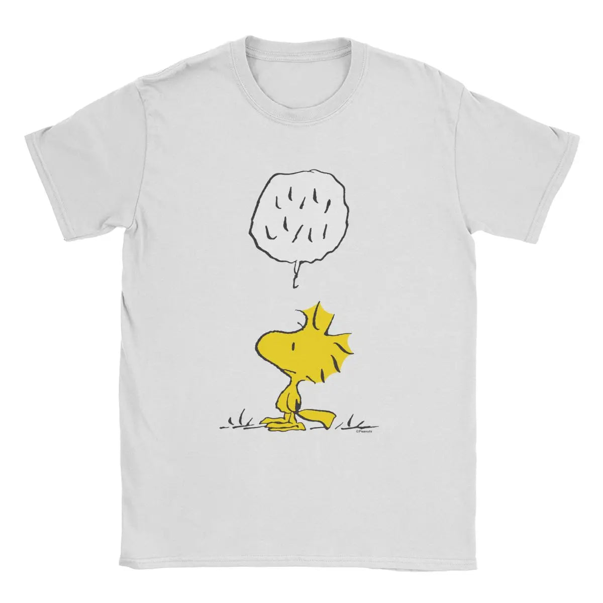 Men's T-Shirts Peanuts Woodstock Speaks Polka Dots Casual Pure Cotton Tee Shirt Short Sleeve Snoopy T Shirts O Neck Clothing