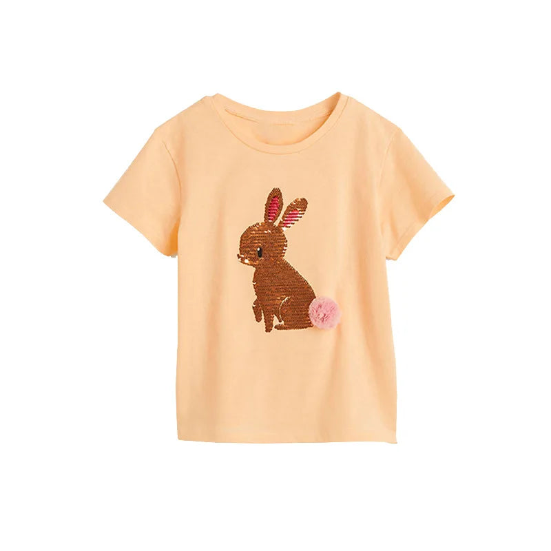Little maven  Cotton T-shirt Short Sleeves Summer Clothes with Little Bees Lovely for Baby Girls Kids 2 to 7 year