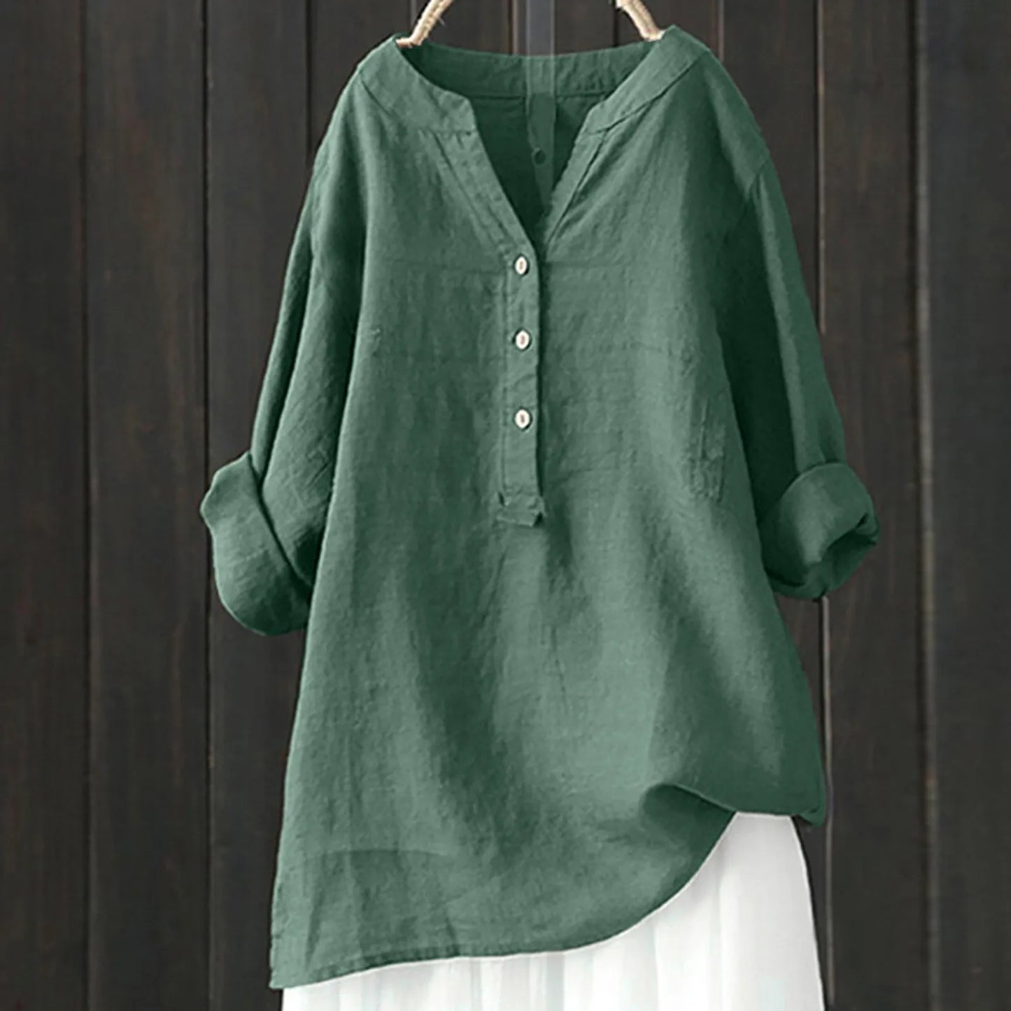 Plus Size 5XL Casual Loose Cotton Linen Blouse Shirt Women Long Sleeved Oversize Blouse Vintage Loose Blouses Spring Summer