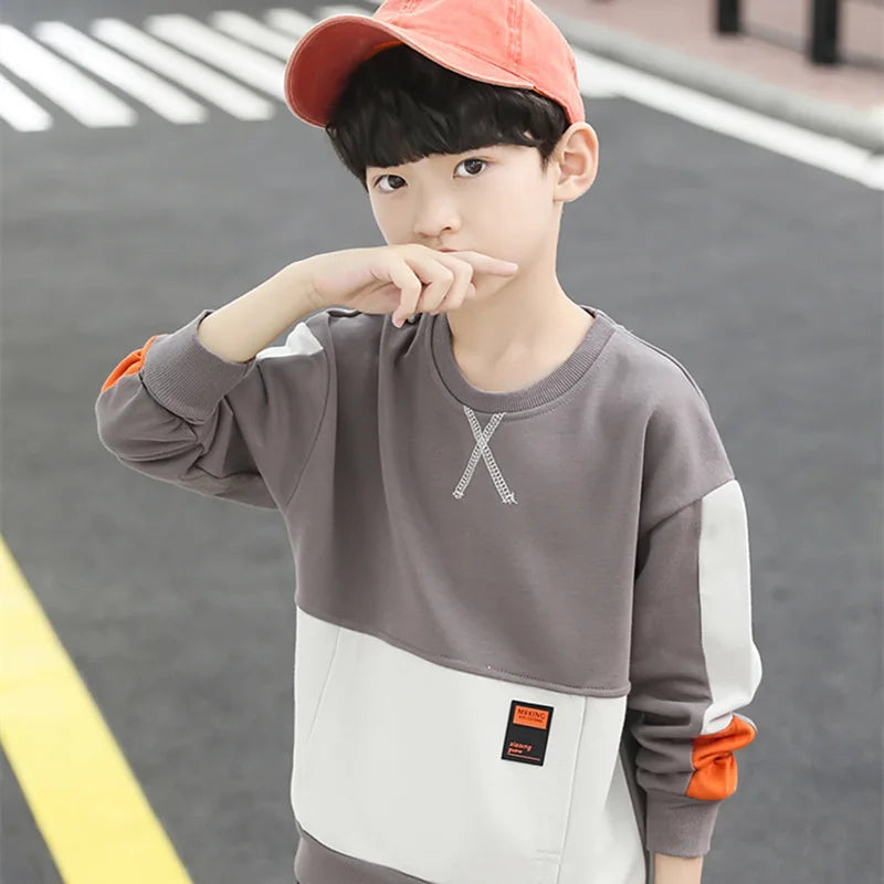 Boys Hoodies Sweatshirts Cotton Tops Outwear Cool Spring Autumn Windproof Kids School Children's Clothing