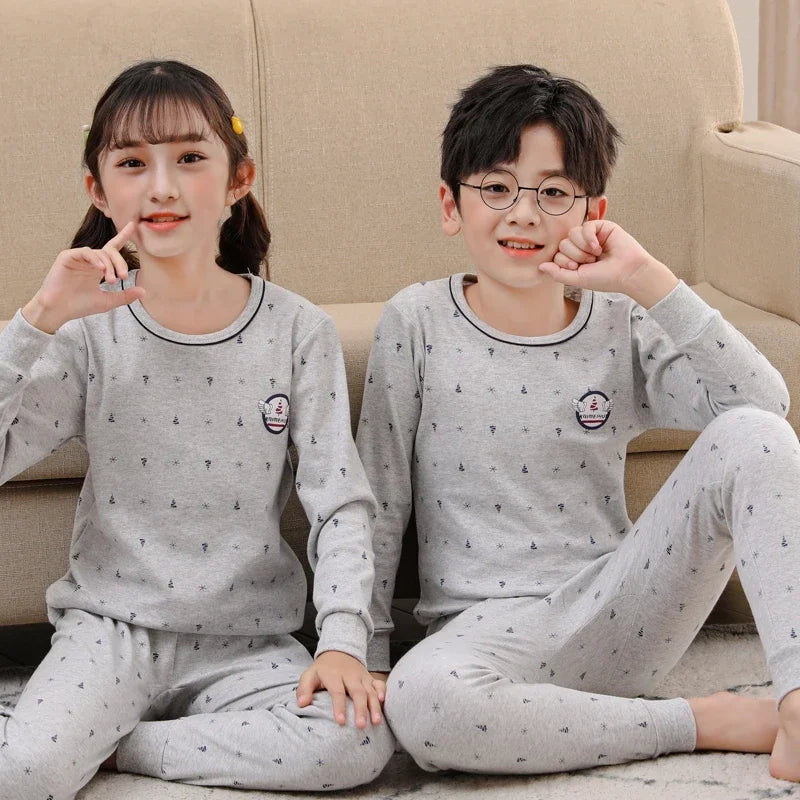 Baby Boys Pajamas Autumn Long Sleeved Children's Clothing Sleepwear Teen Pajama Cotton Pyjamas Sets For Kids 6 8 10 12 14 Years