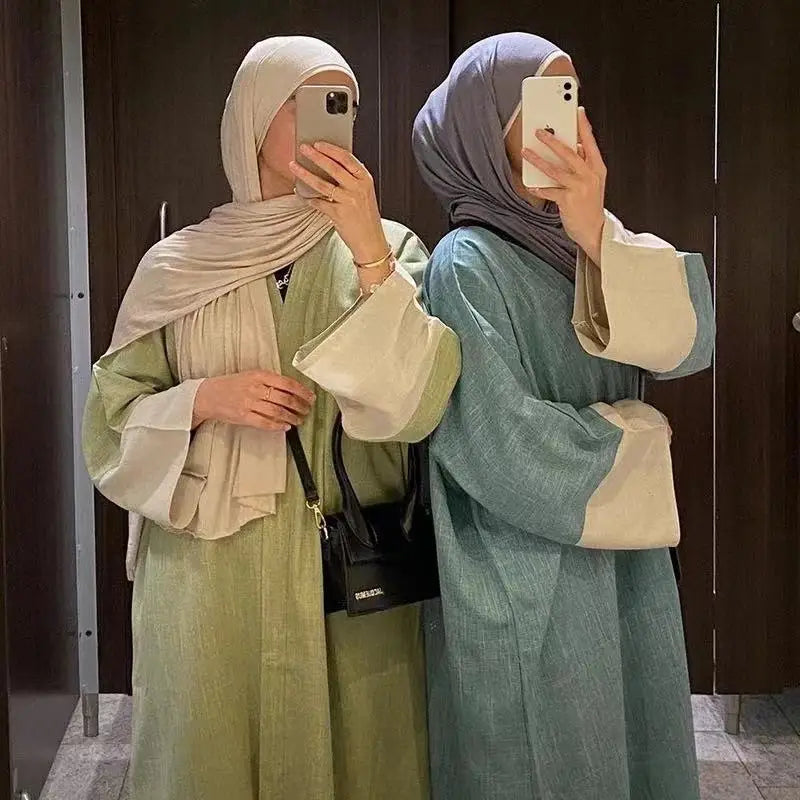 Cotton Linen Open Abaya Kimono Muslim Turkey Saudi Abayas for Women Dubai  Luxury Kaftan Robe Ramadan Eid Islamic Clothing luxury