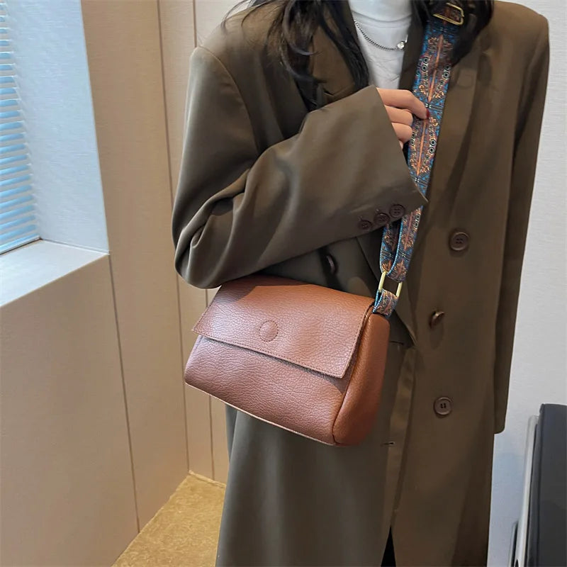 Leather Tote Crossbody Bag for Women Female Simple Shoulder Side Bag Quality Female Handbags and Purses