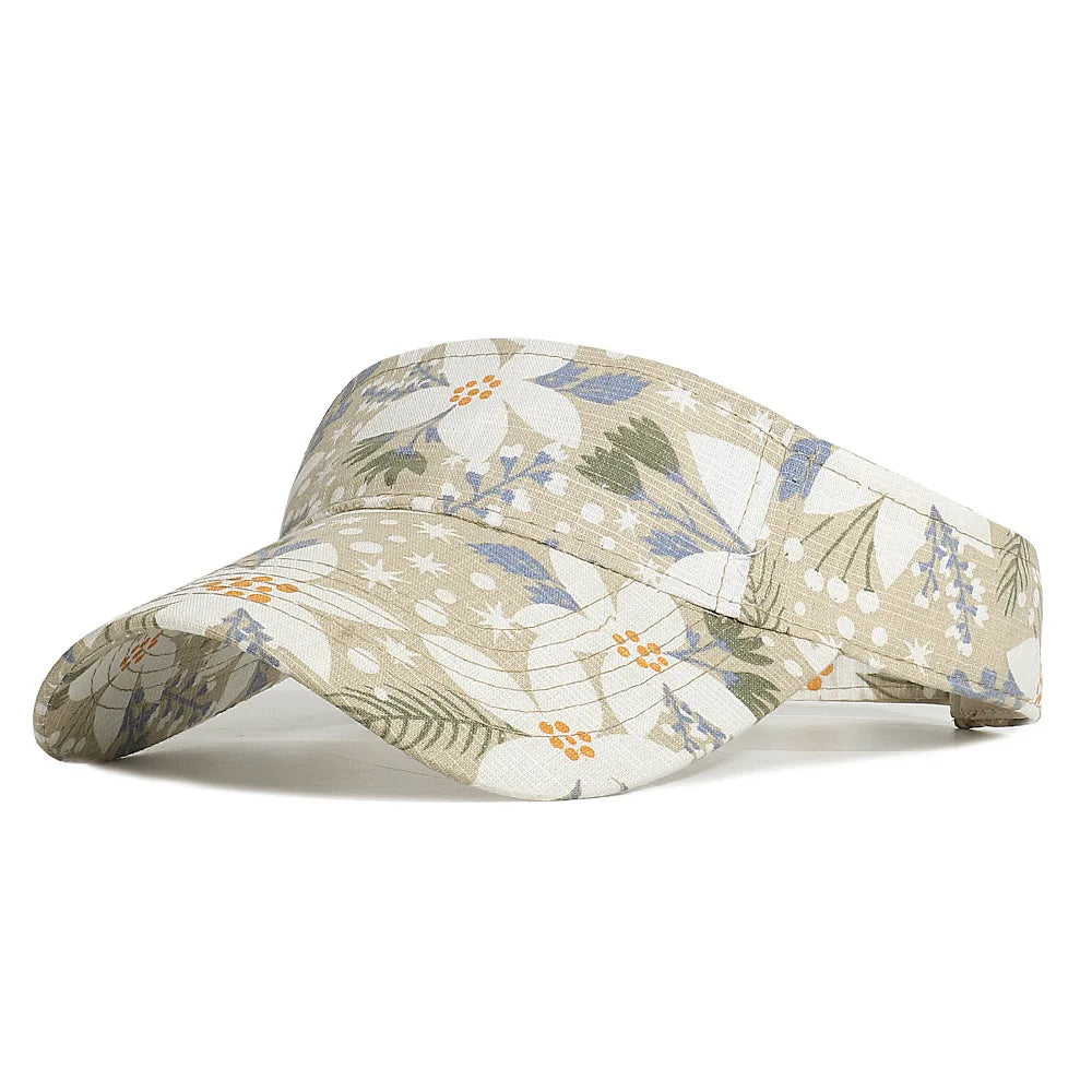 Summer Sun Hats Print Women Sunscreen Breathable Running Golf Tennis Caps Adjustable Visor Hat Sun Protection Outdoor Sports Cap