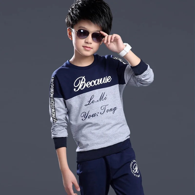 Korean Children Clothing Sets Spring Teenagers Sets Boys Tracksuit Children Outfit Suit For Boy Sweatshirt+Pants Sets Clothing