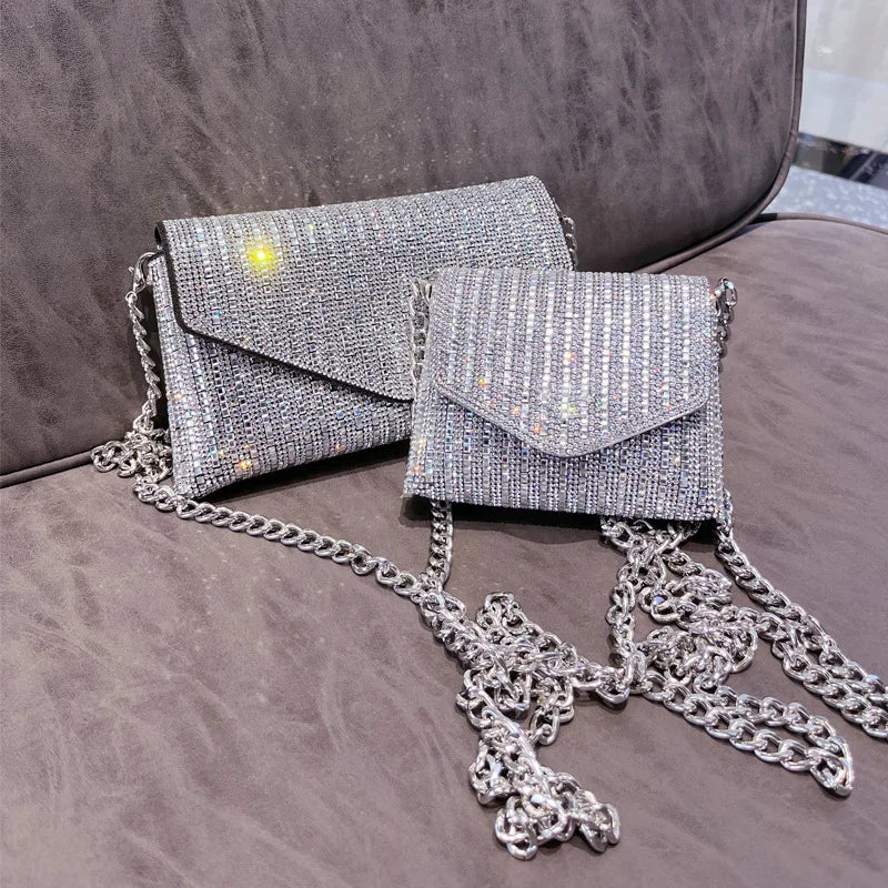 Luxury Designer Handbag Fashion Rhinestone Purse with Chain Evening Clutch Bag for Wedding Purse Lady Crossbody Bags