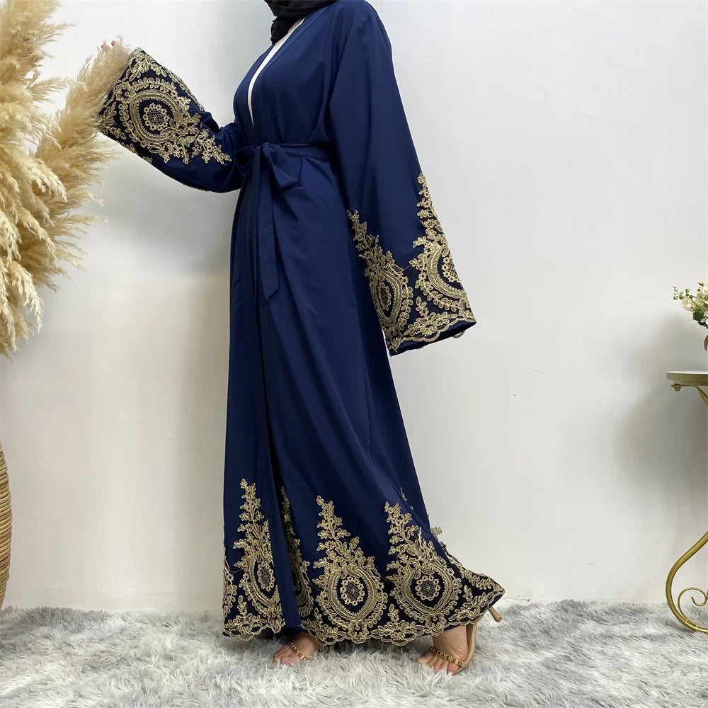 Modest Abaya Ramadan Femme Musulmane Embroidery Kimono Kaftan Islamic Clothing Muslim For Women Cardigan Caftan Robe