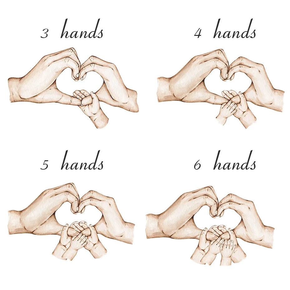 Family Custom Names Hands Posters Personalised Canvas Painting Minimalist Wall Art Prints Pictures Bedroom Interior Decoration