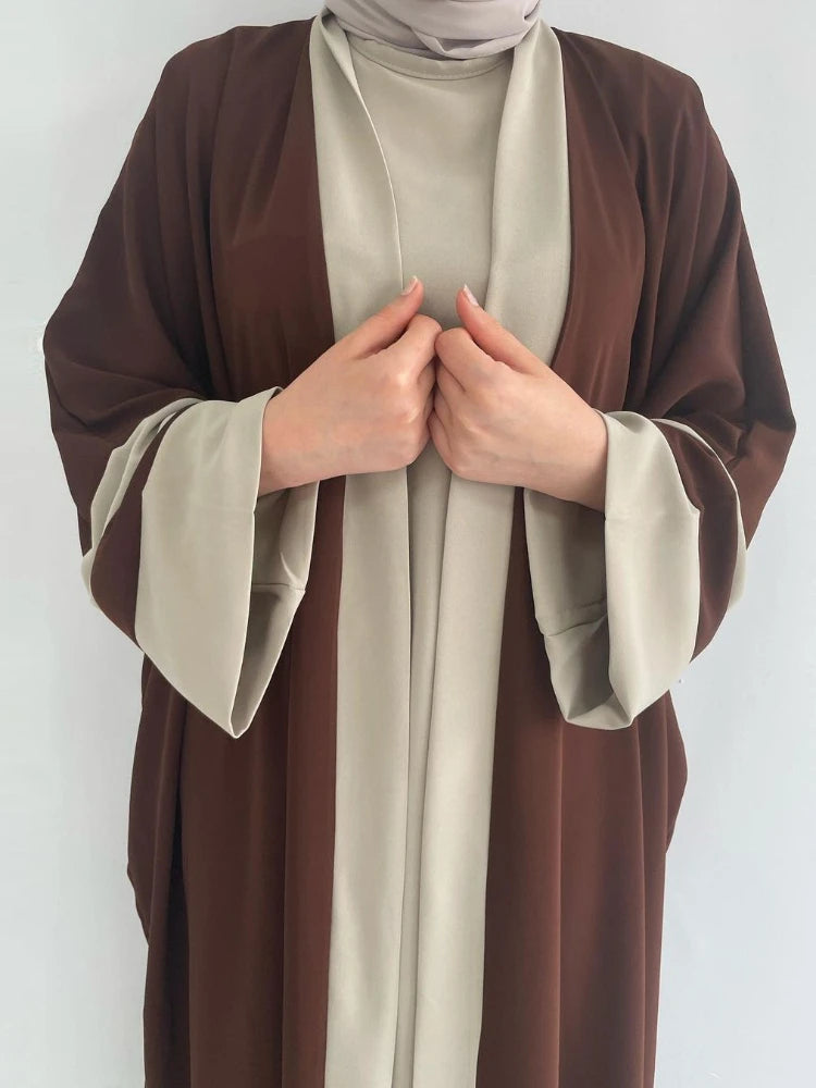 Eid Muslim Dress & Abayas for Women 2 Piece Set Musulman Ensembles Ramadan Caftan Abaya Kaftan Long Robe