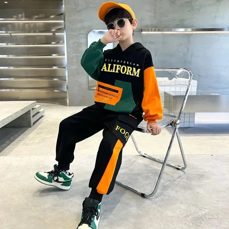 Boys Clothes Set Spring Autumn Cotton Junior Hoodie 2pcs Boy Tracksuit Children's Casual Suit Kids Clothing Set