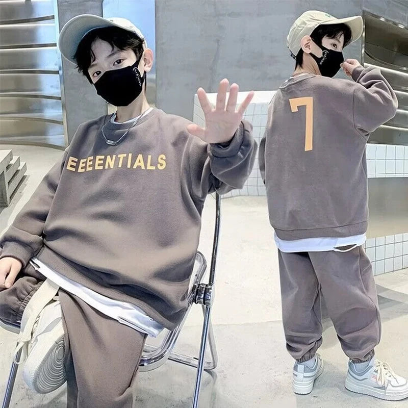 Tracksuit For Boy Children's Clothing Teen Boys' Sets Two Pieces Sweatshirts PantsAutumn Spring Kids Clothes Sets