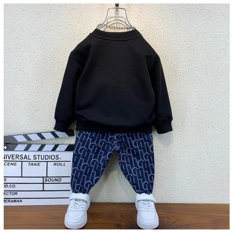 Autumn hooded+pant 2pcs Children teenage Boy Sets Kid Clothes Casual Boys Clothing Costume