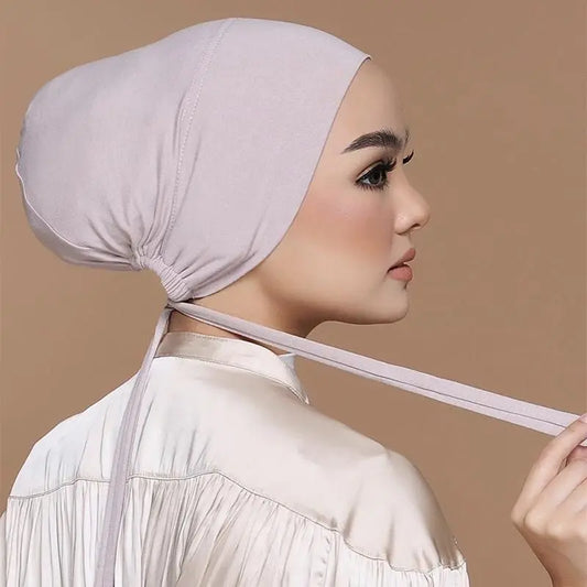 Inner Cap Hijab For Women Solid Underscarf Hijab Undercap Scarf Turban Hat Islamic Muslim Hijabs Ready To Wear Headcover Muslim