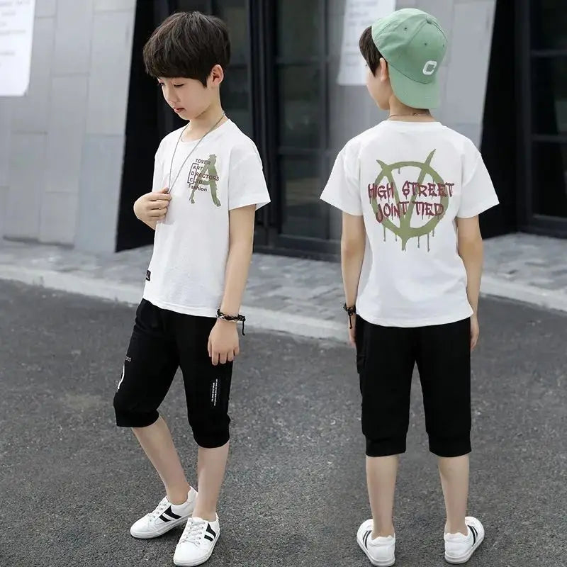 Boys Short Sleeve T Shirt +Short Pants Kids Suit Summer Boys Clothes Casual Children Clothing Sets