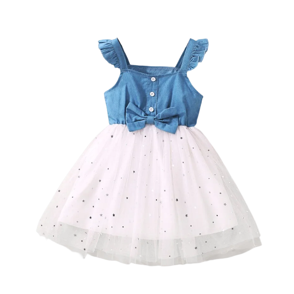 Girl Dresses Long Sleeve Denim Dress For Girls Clothing Tutu Ball Gown Party Dress Spring Autumn Baby Clothes