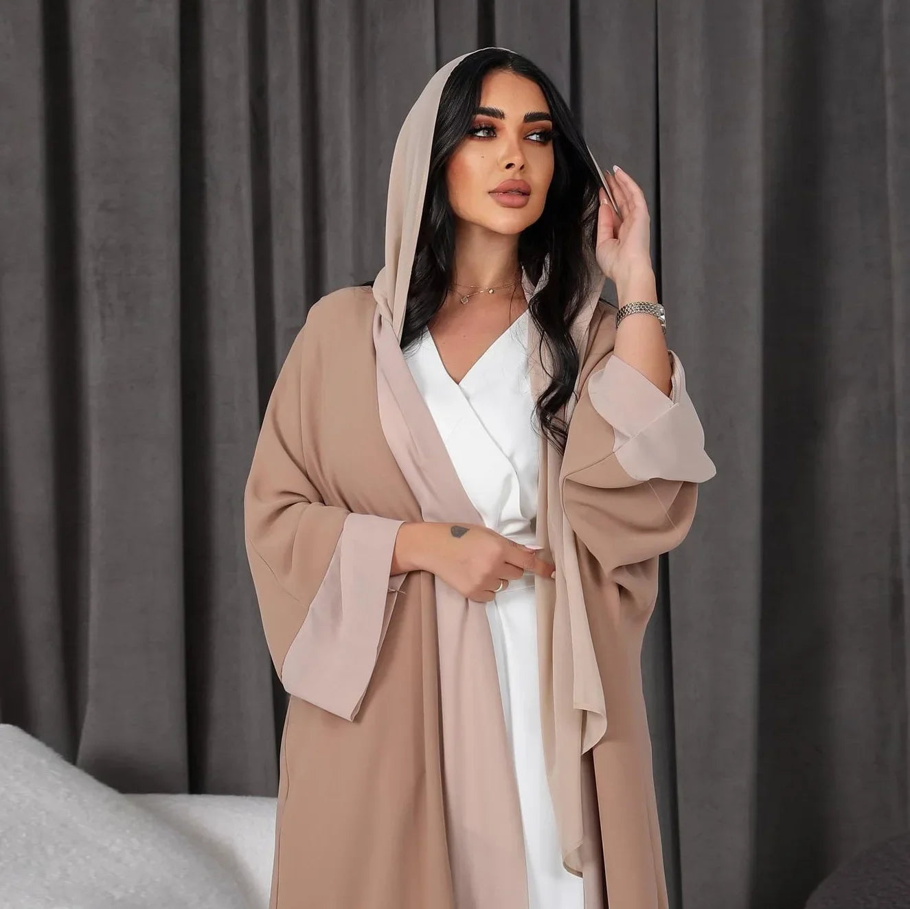 Ramadan Eid Muslim Kimono Abaya Islam Arabic Kaftans Chiffon Abayas for Women Clothing Jumpsuit Outwear Cardigan