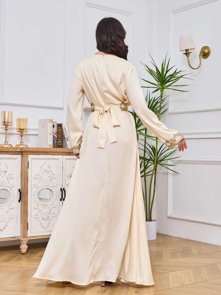 Dress for Women Abaya Muslim Long Sleeve Eid Party Abayas Ramadan Caftan Jalabiya Dresses Vestidos