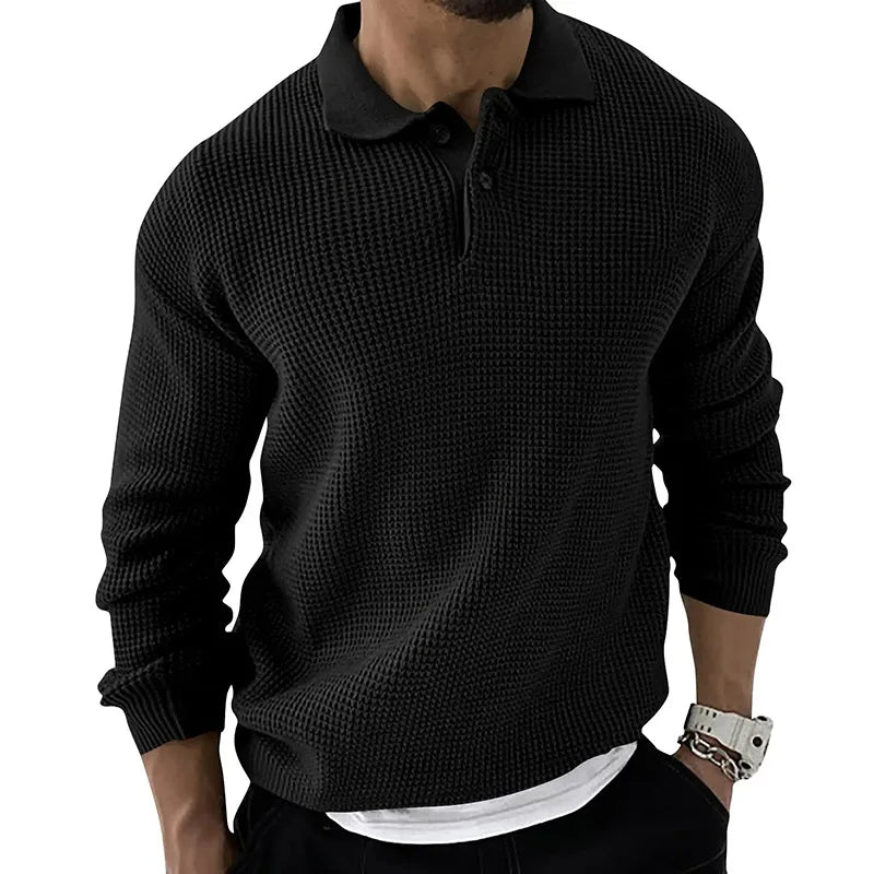 Men's Sweater Knitted POLO Shirts Lapel Solid Color Knitted Pullover Social Streetwear Casual Business Men Clothin