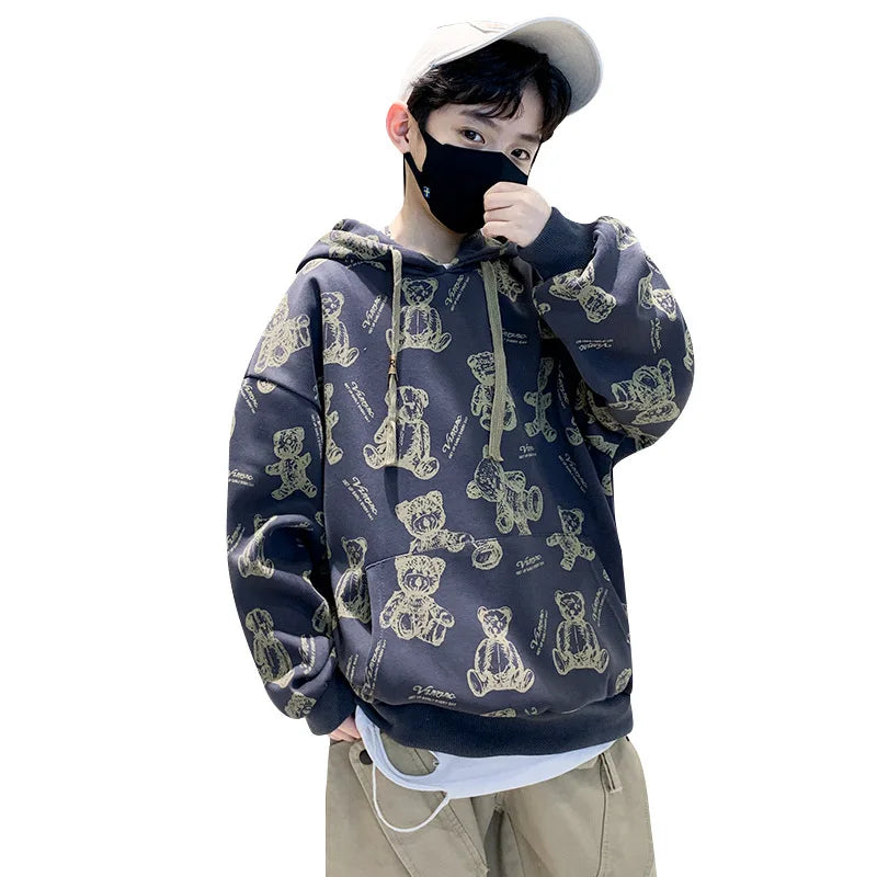 Boys Loose Pullover Hoodie Clothes for Teens Fashion Boys Sweatshirt Hoodies Casual Streetwear Harajuku Cool kids