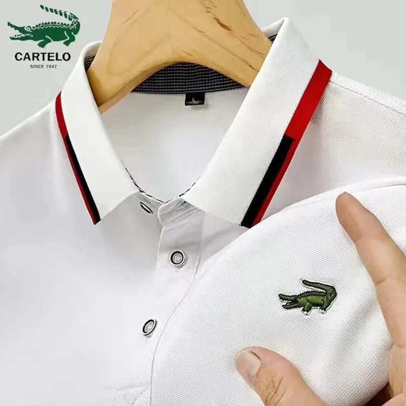Summer Luxury Business Polo Shirts Men  New Lapel Casual Fashion Short Sleeve Men Polos Brand Embroidered Baggy Men Clothing