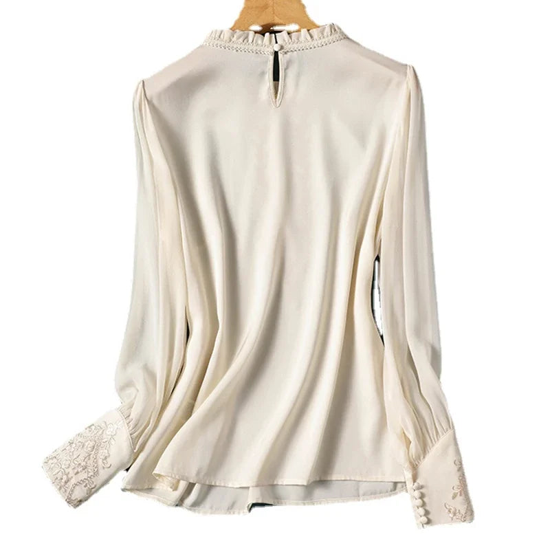 Luxury Stylish embroidery shirts for ladies  elegant Women's blouses with Graceful Design Spring Summer