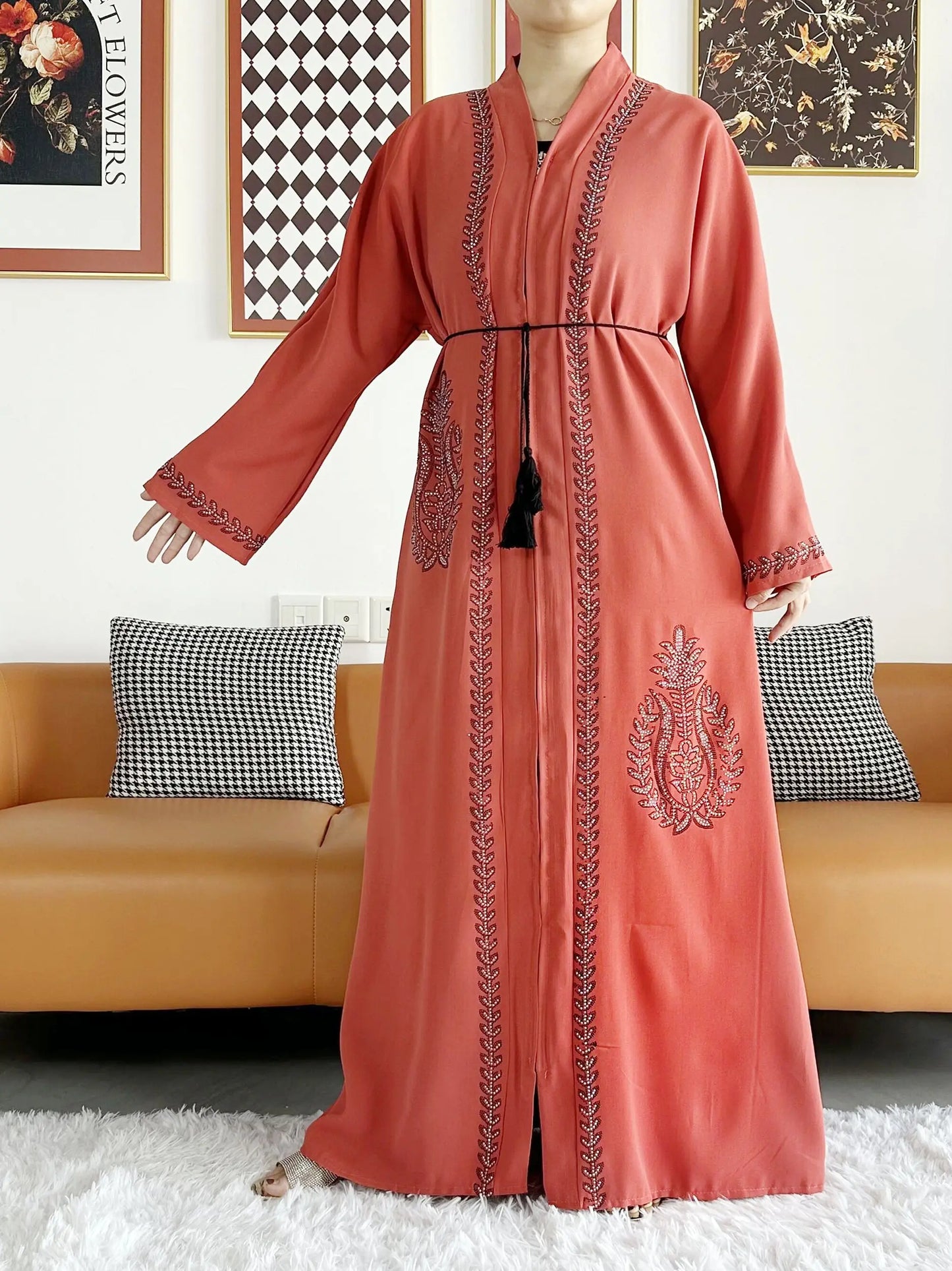 Open Abaya Dubai Kaftan Muslim Cardigan Abayas Dresses for Women  Casual Kimono Robe Femme Caftan Turkish Islamic Clothes