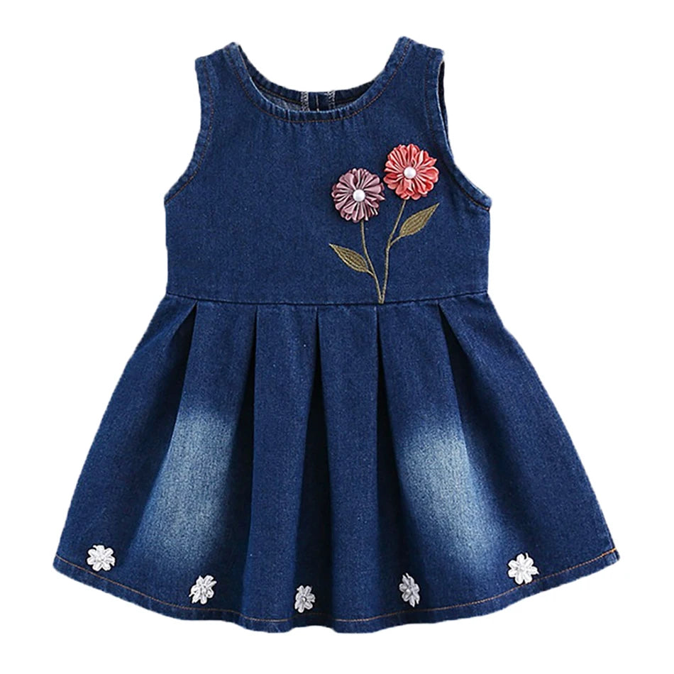 Girl Dresses Long Sleeve Denim Dress For Girls Clothing Tutu Ball Gown Party Dress Spring Autumn Baby Clothes