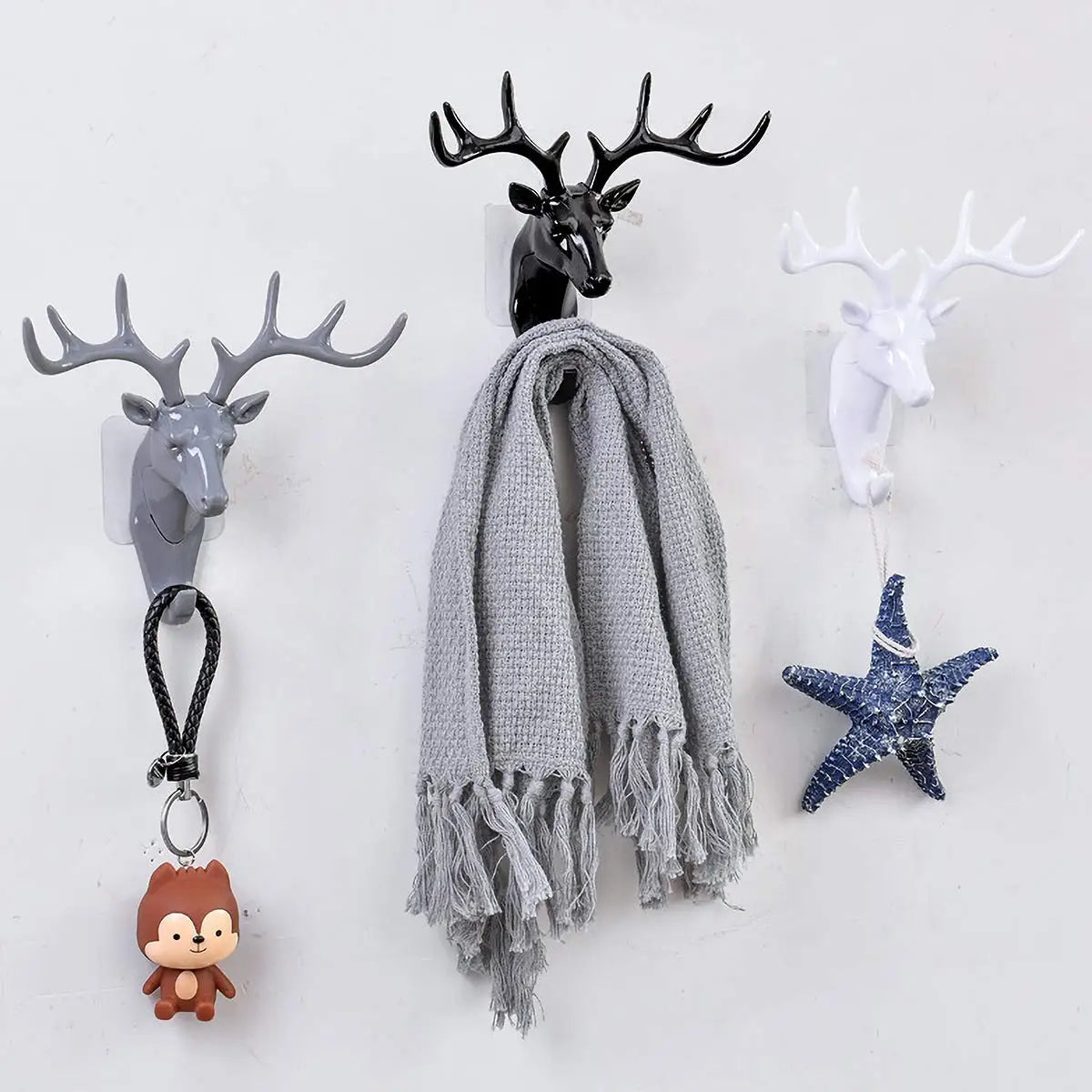 Home Decoration Hook Wall Shelving Wall Hanging Creative Wall Personality Deer Head Wall Key Holder