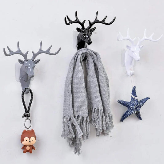 Home Decoration Hook Wall Shelving Wall Hanging Creative Wall Personality Deer Head Wall Key Holder