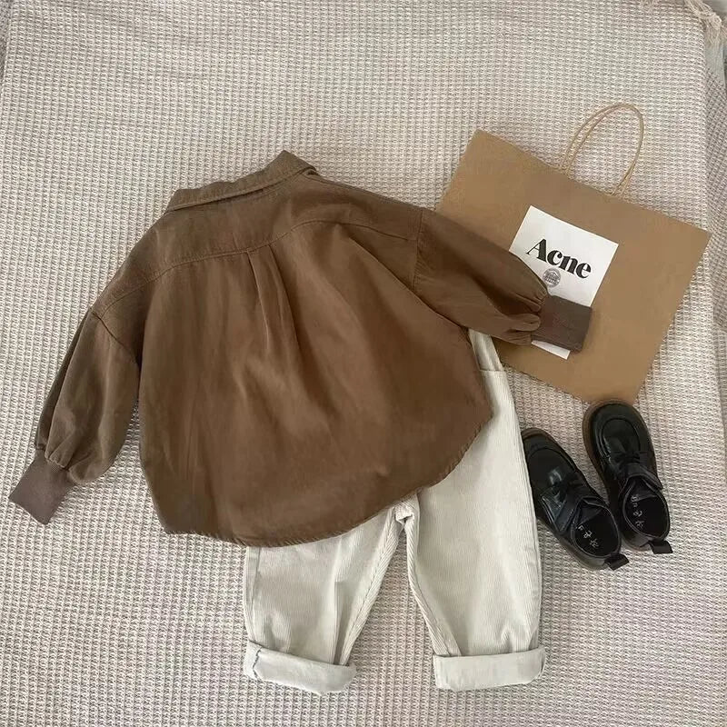 Children's Set  New Boys Baby Spring and Autumn Cool and Handsome Shirt Pants 2 Pieces Kids Clothing For Boy kids girls boys toddlers