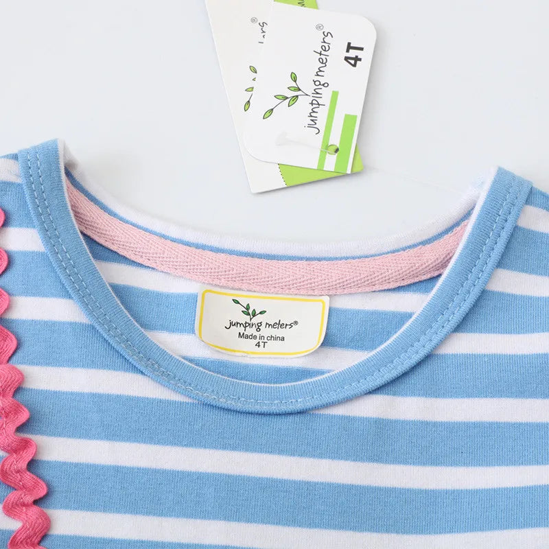 Jumping Meters 2-8T Princess Girls Dresses For Summer Children's Clothing Striped Unicorn Baby Birthday Dresses Kids Costume kids girls toddlers