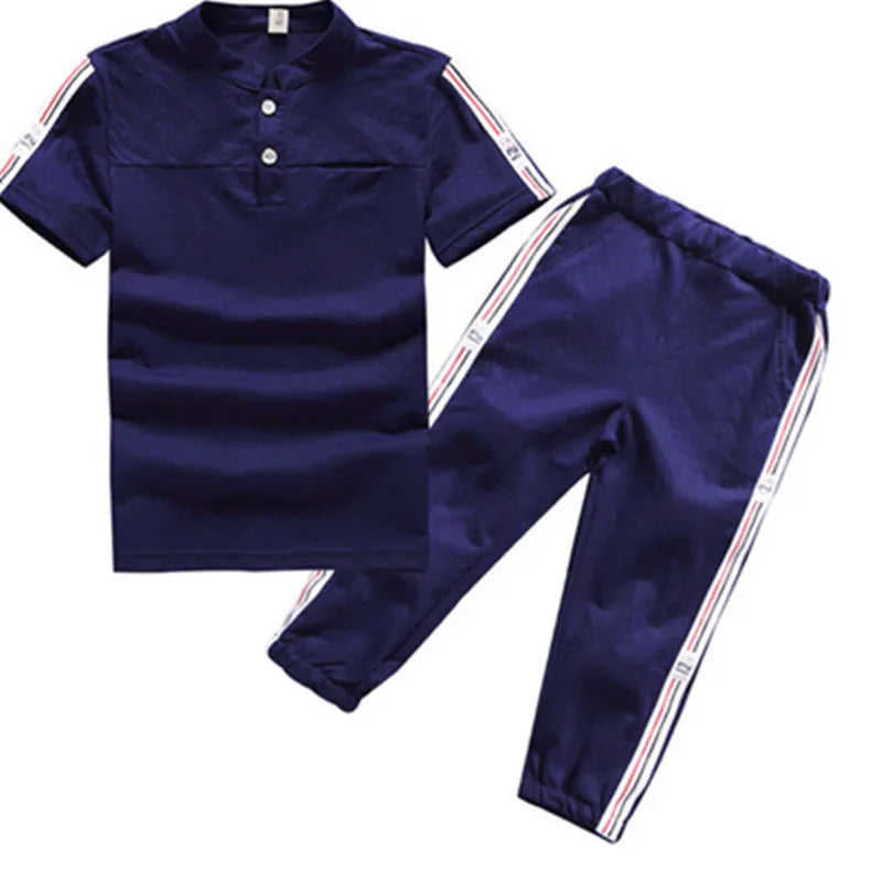 New Summer Boys Clothing Sets Children T-shirt Short Sleeve +Pants Set Two Pieces Set Kids Baby Boys Clothes 6 8 10 Years Old