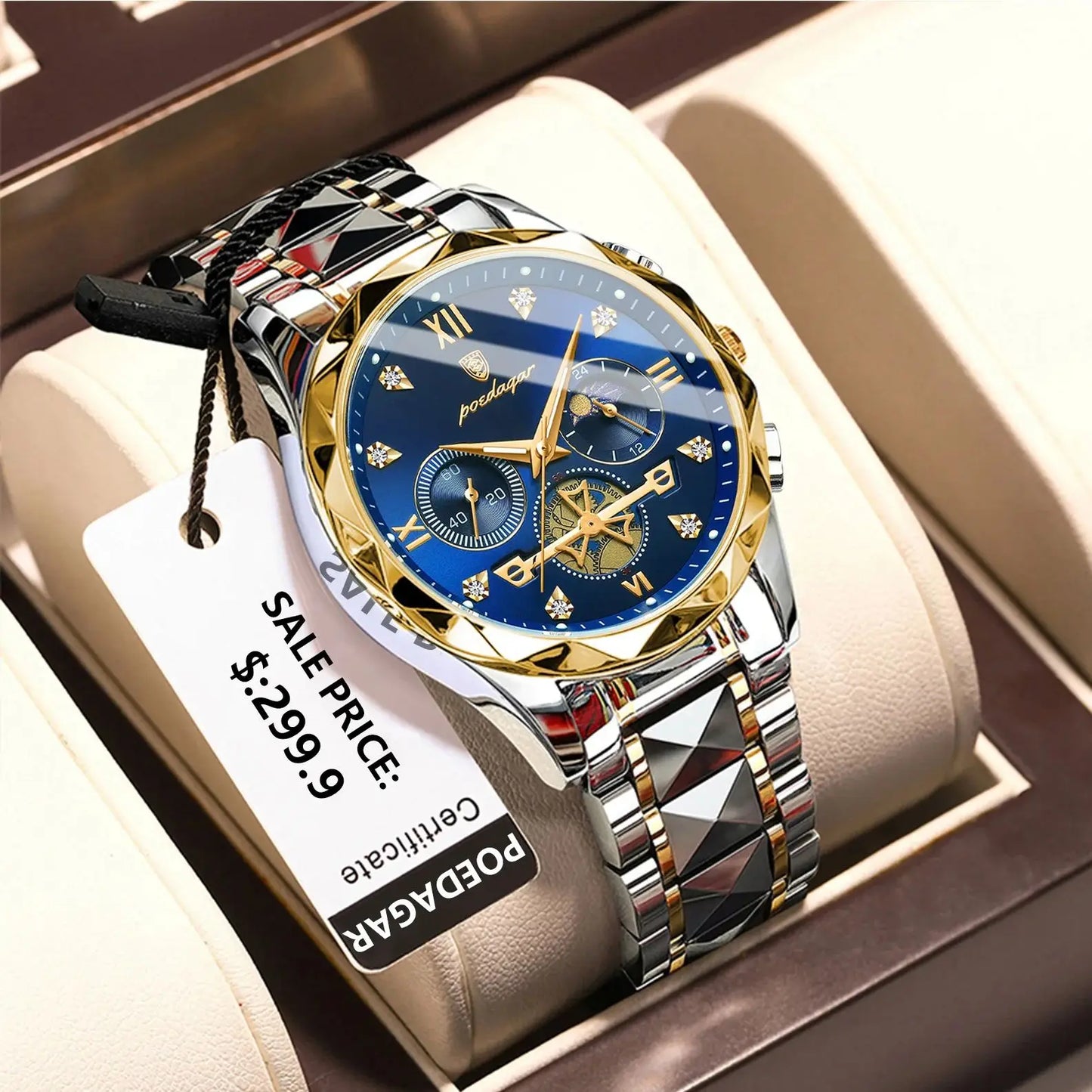 Luxury Man Wristwatch Waterproof Luminous Chronograph Watch for Men Stainless Steel Men's Quartz Watches  hombre