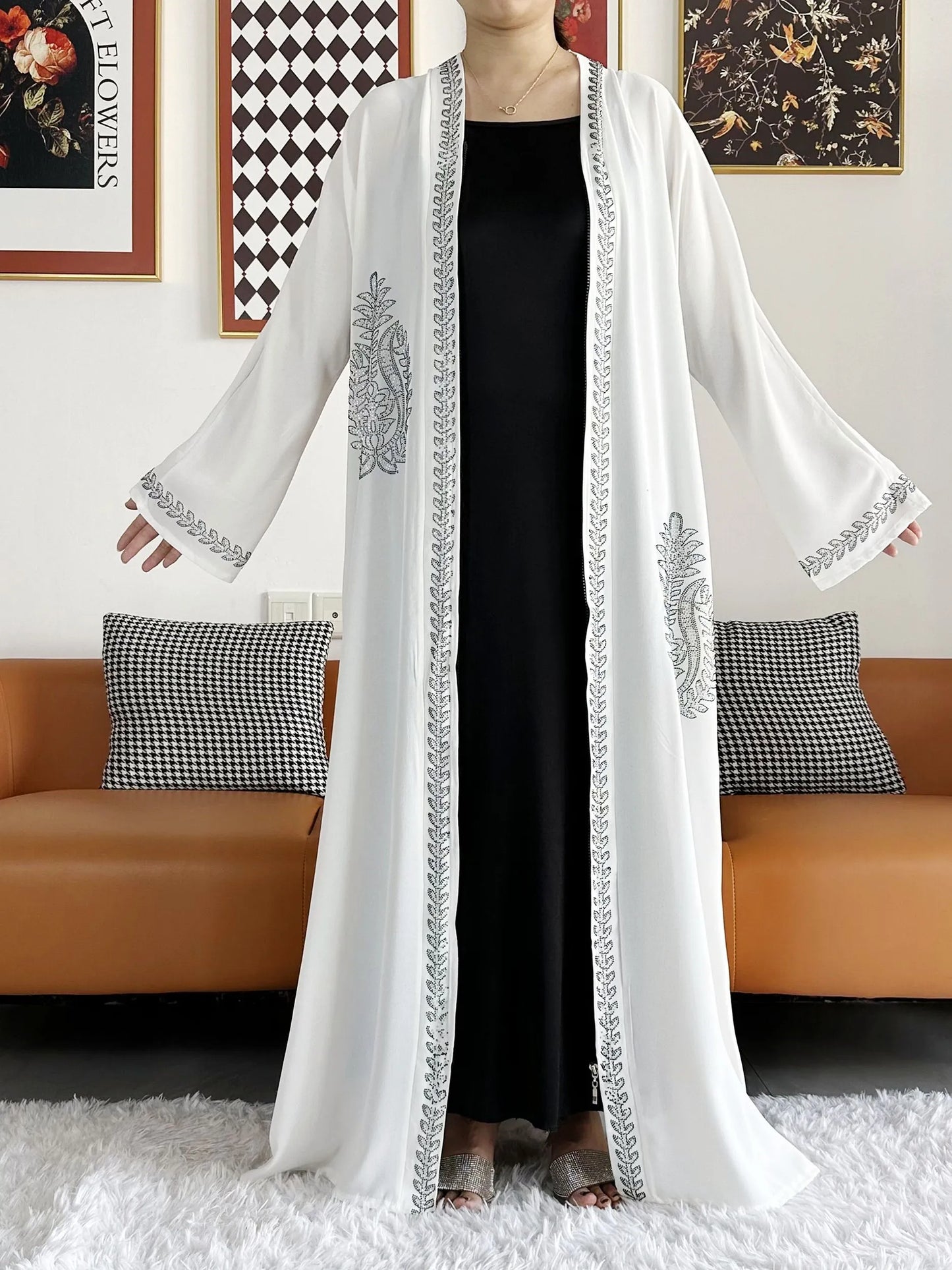 Open Abaya Dubai Kaftan Muslim Cardigan Abayas Dresses for Women  Casual Kimono Robe Femme Caftan Turkish Islamic Clothes