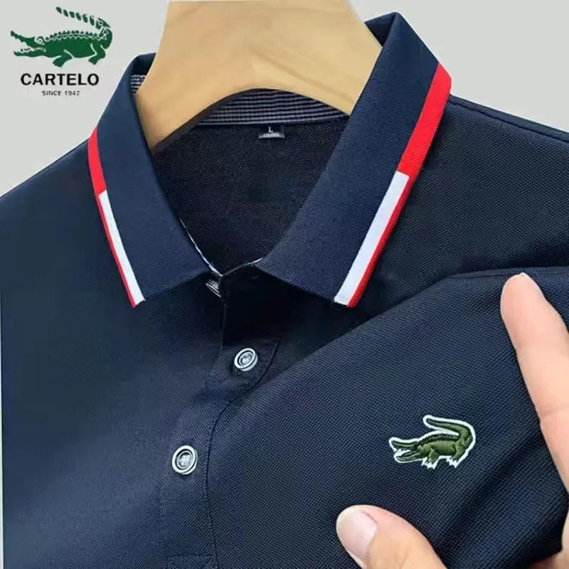 Summer Luxury Business Polo Shirts Men  New Lapel Casual Fashion Short Sleeve Men Polos Brand Embroidered Baggy Men Clothing
