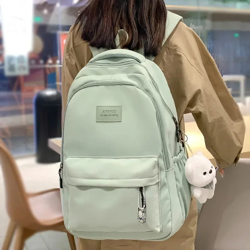Women Fashion College Backpack Lady High Capacity Waterproof Trendy Women Laptop School Bags Cute Girl Travel Book Bag