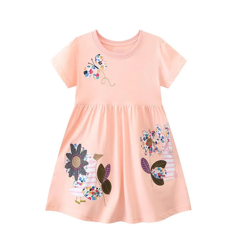 Jumping Meters 2-8T Princess Girls Dresses For Summer Children's Clothing Striped Unicorn Baby Birthday Dresses Kids Costume kids girls toddlers