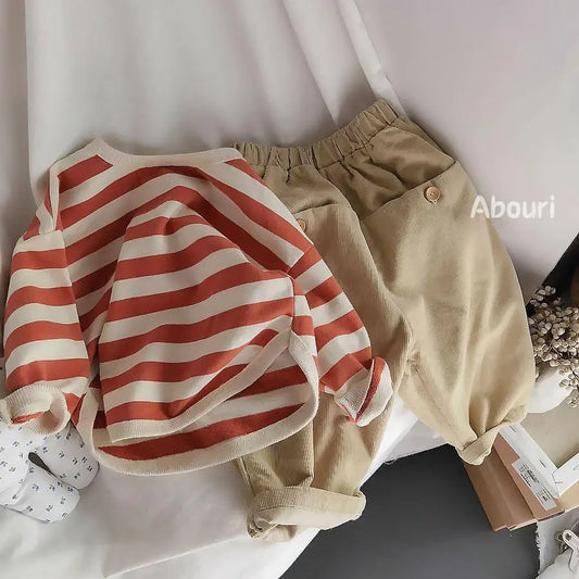 Autumn Spring Infant Tracksuits Toddler Cotton Stripe Set Baby Boys Clothes Sets Girl Kid Outfits for Newborn Boys Clothes Suits kids girls boys toddlers